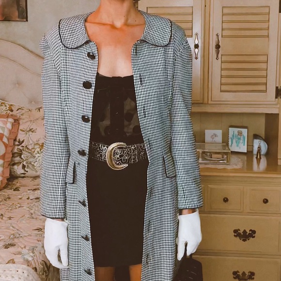 Talbots Jackets & Blazers - 1990s Vintage Talbots Houndstooth Peplum Jacket